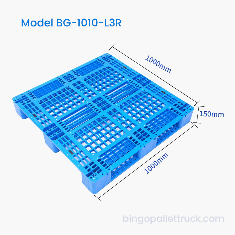 1000×1000mm High Strength 4-Way Entry 3-Runner Plastic Pallet