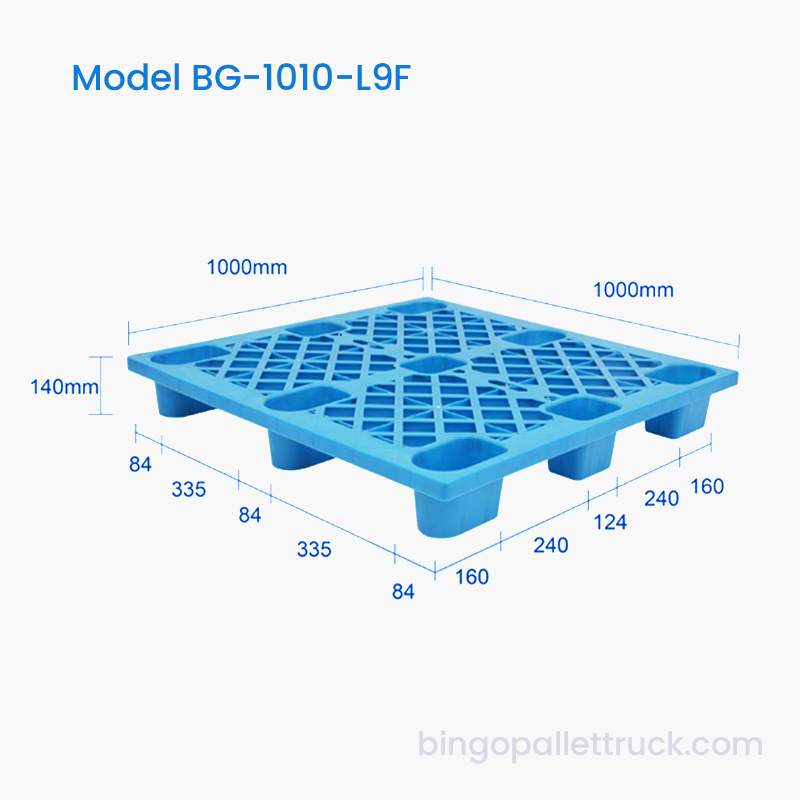 1000x1000mm HDPE Lightweight Plastic Pallet 4-Way Entry para sa Forklift