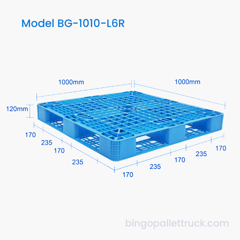 1000x1000mm Six Runner Plastic Pallet Factory Presyo para sa Warehouse