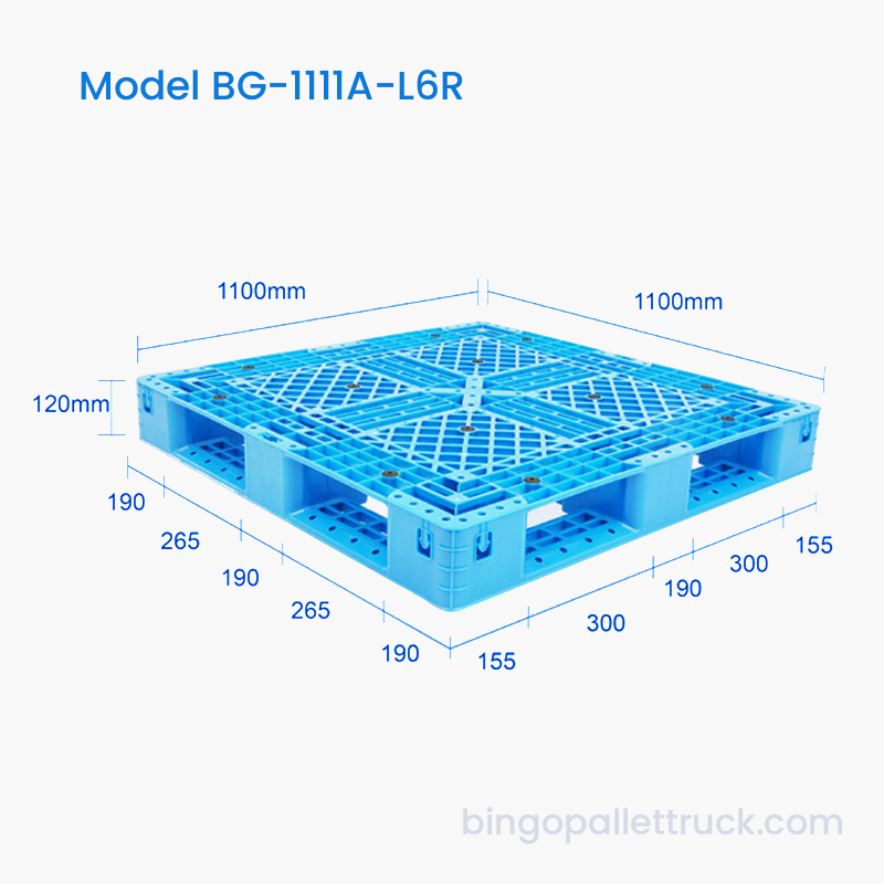 Matibay na 1100x1100mm Plastic Pallet para sa Pamamahagi ng Pagkain at Inumin