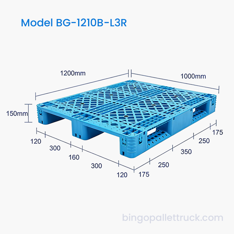 1200x1000mm Plastic Pallet na may Steel Reinforcement para sa Warehouse