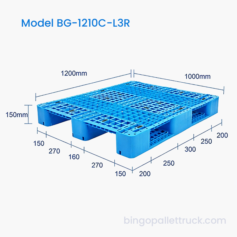 1200x1000mm Plastic Pallet na may Reinforced Runner para sa Mabibigat na Light Load