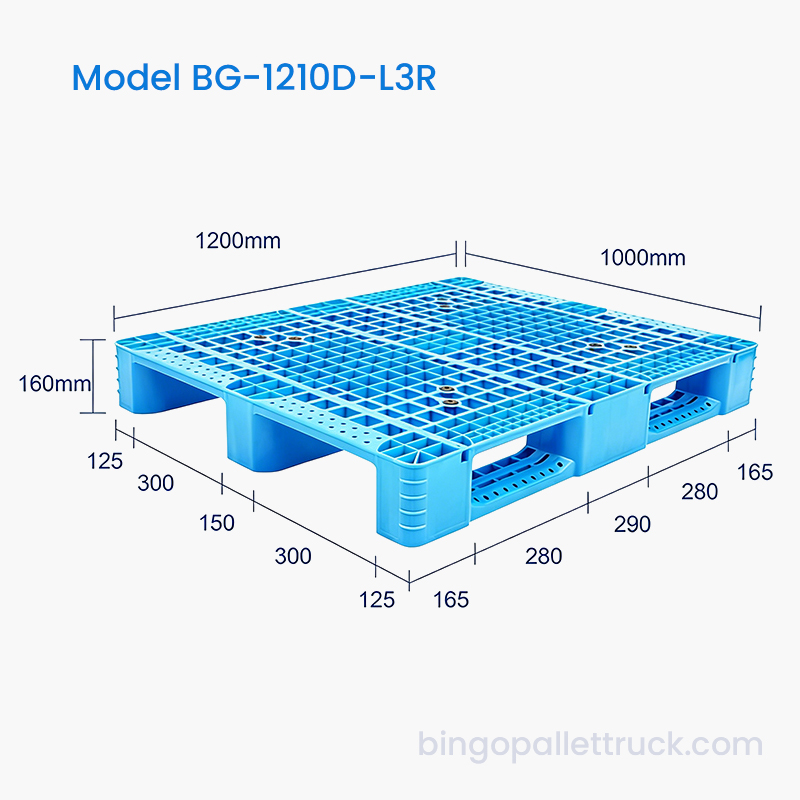 1200x1000mm 3 Runner Steel Reinforced Plastic Pallet