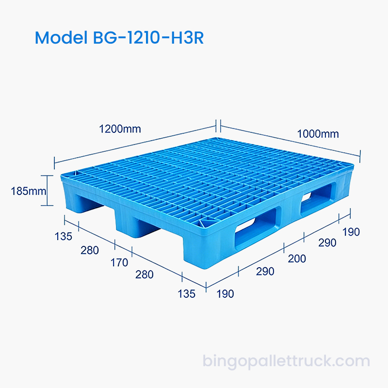 1200x1000mm Heavy Duty 3 Runner Plastic Pallet