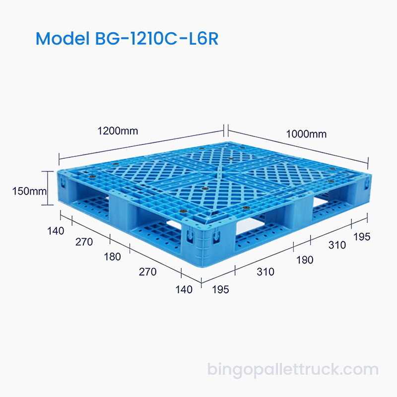 Six Runner 1200x1000mm Plastic Pallet Compatible sa Forklifts