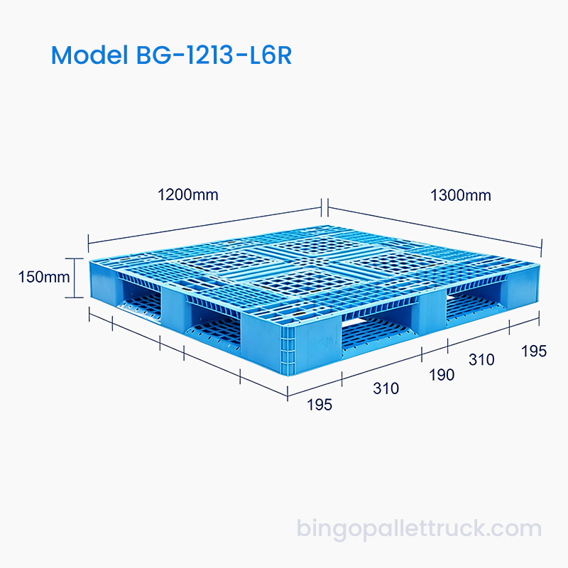 1200x1300mm Light Duty Six Runner Plastic Pallet