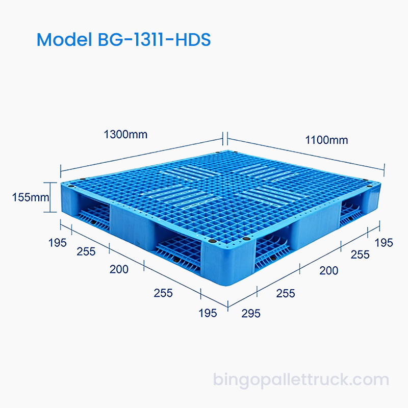 1300x1100mm Double Sided Plastic Pallet para sa Warehouse