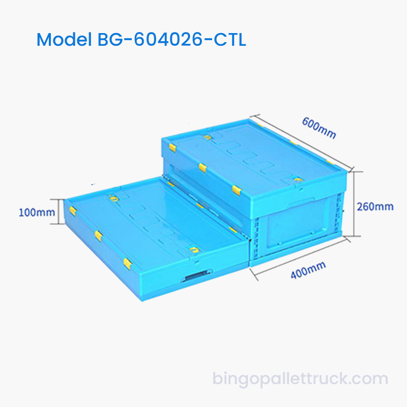 47L Collapsible Plastic Tote na may Takip para sa Logistics Storage