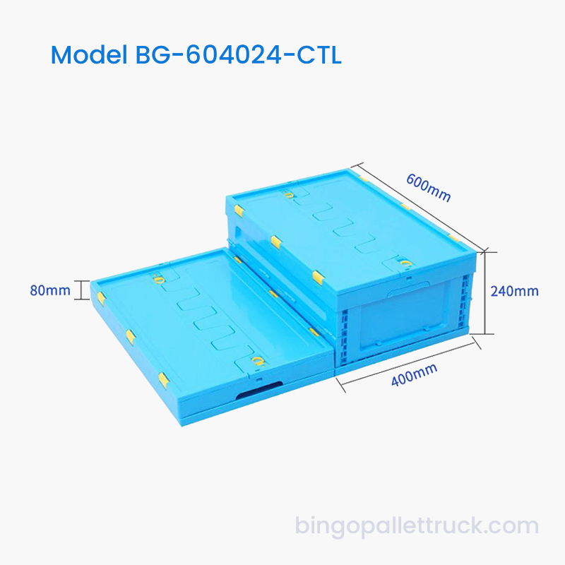 42L High Capacity Collapsible Plastic Tote na may Takip para sa Logistics