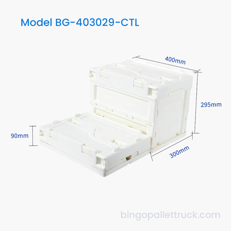 28L Collapsible Plastic Tote na may Takip para sa Transport
