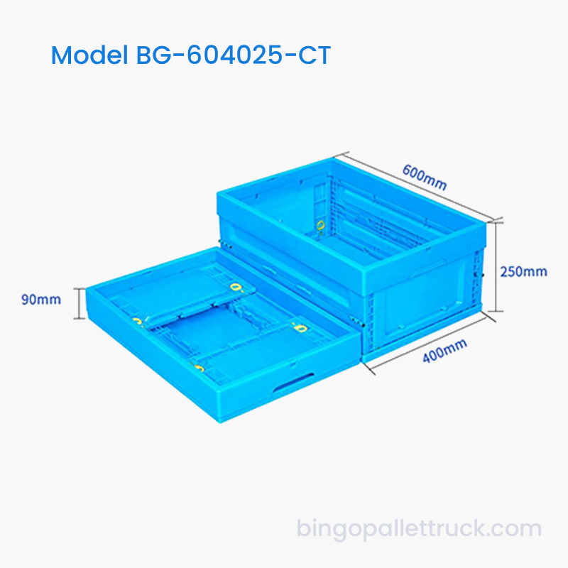 47L Collapsible Plastic Tote Box para sa Industrial Warehouse
