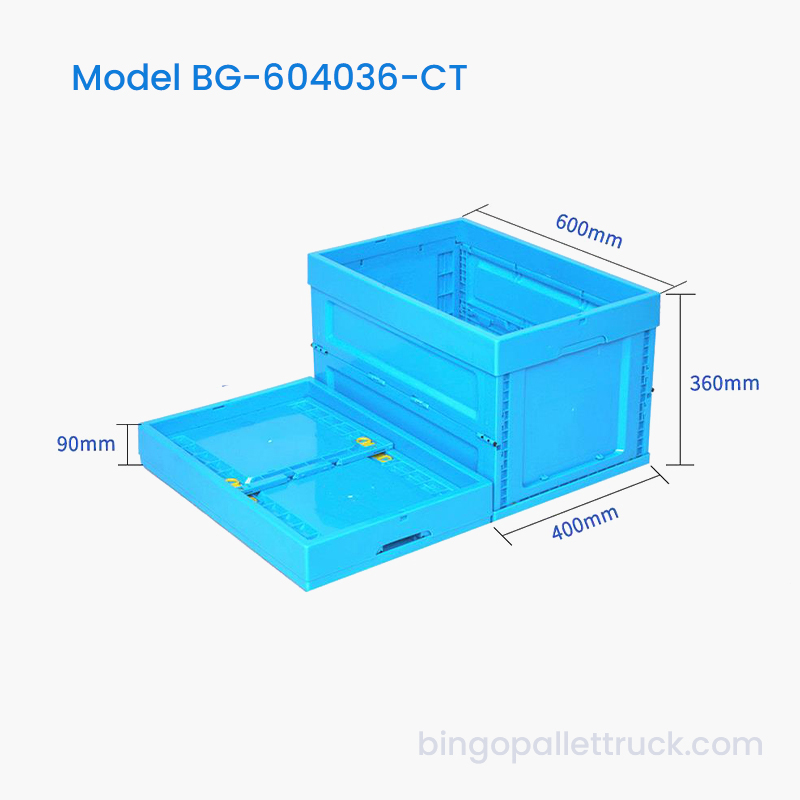 69L Collapsible Plastic Tote Box para sa Warehouse Bulk Storage