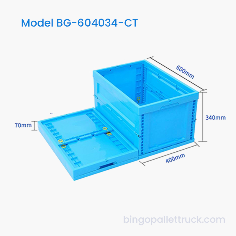 65L Collapsible Plastic Tote Box para sa Bulk Goods Transport