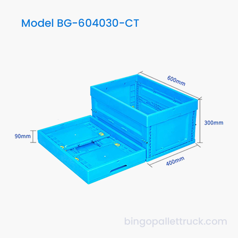 57L High Capacity Collapsible Plastic Tote Box para sa Food Logistics