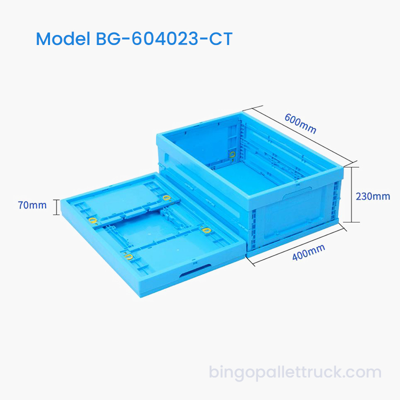 42L Collapsible Plastic Tote Box para sa Pag-uuri ng Mga Kalakal sa Warehouse