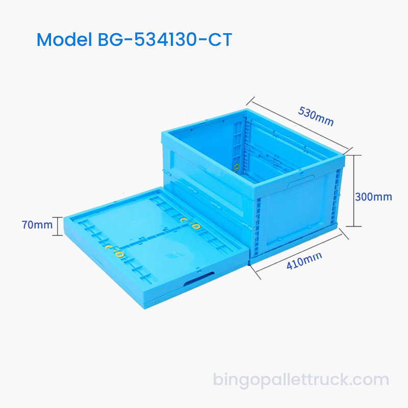 53L Space Saving Collapsible Plastic Tote Box para sa Shop Stock