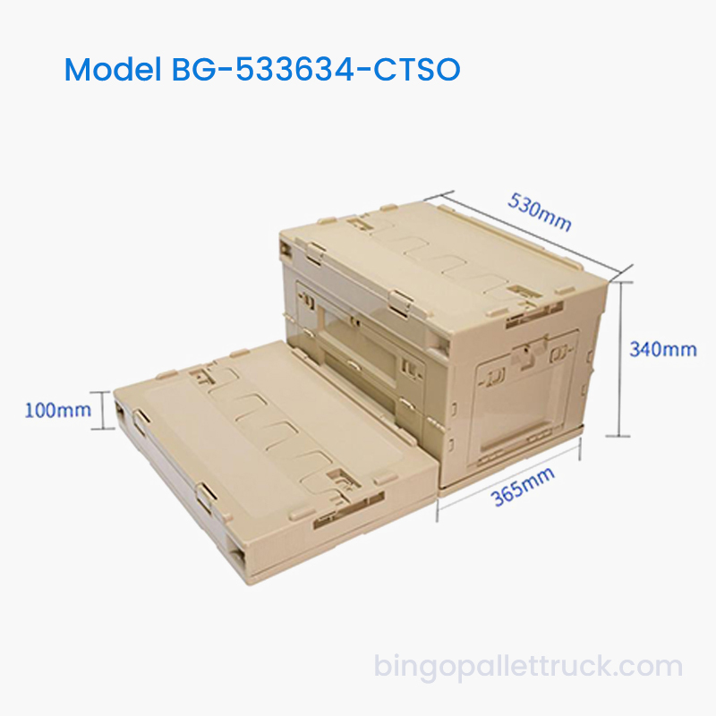 50L High Capacity Collapsible Plastic Tote na may Side Open Door