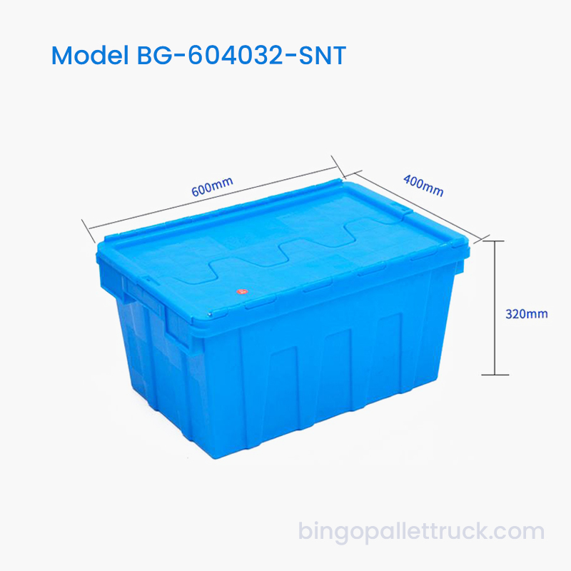 63L Stack at Nest Plastic Tote Box para sa Warehouse Bulk Storage