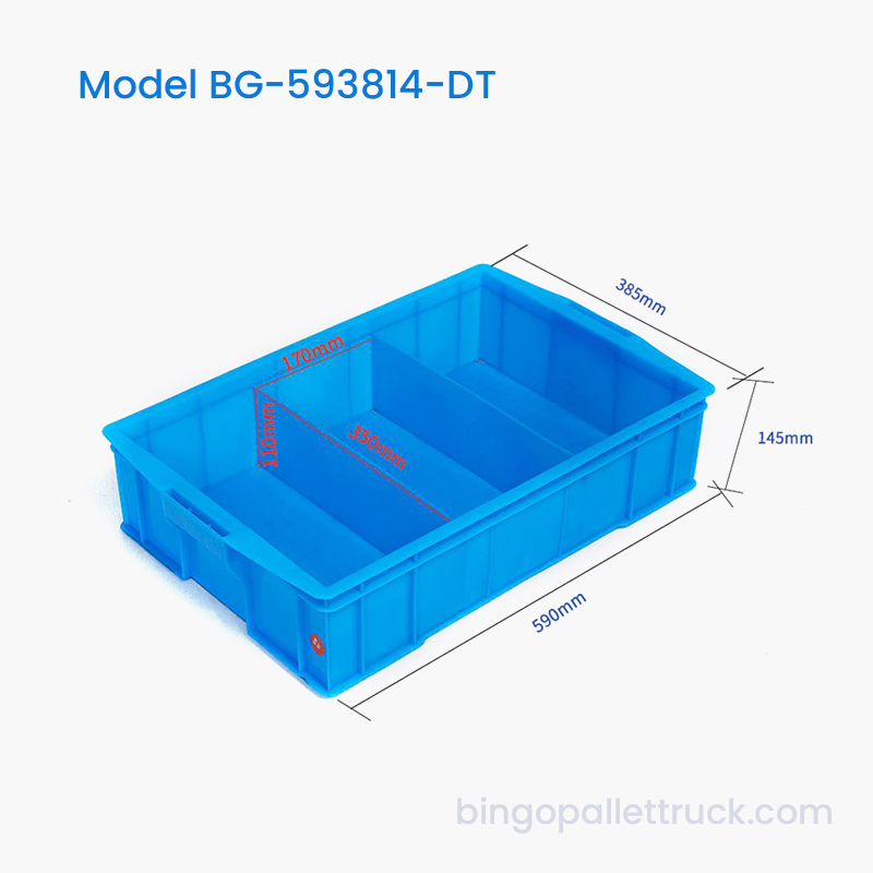 3-Compartment Dividable Plastic Tote Box para sa Industrial Component Storage