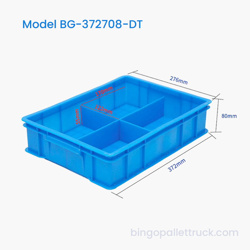 4-Compartment Dividable Plastic Tote Box para sa Mga Maliliit na Bahagi ng Pabrika