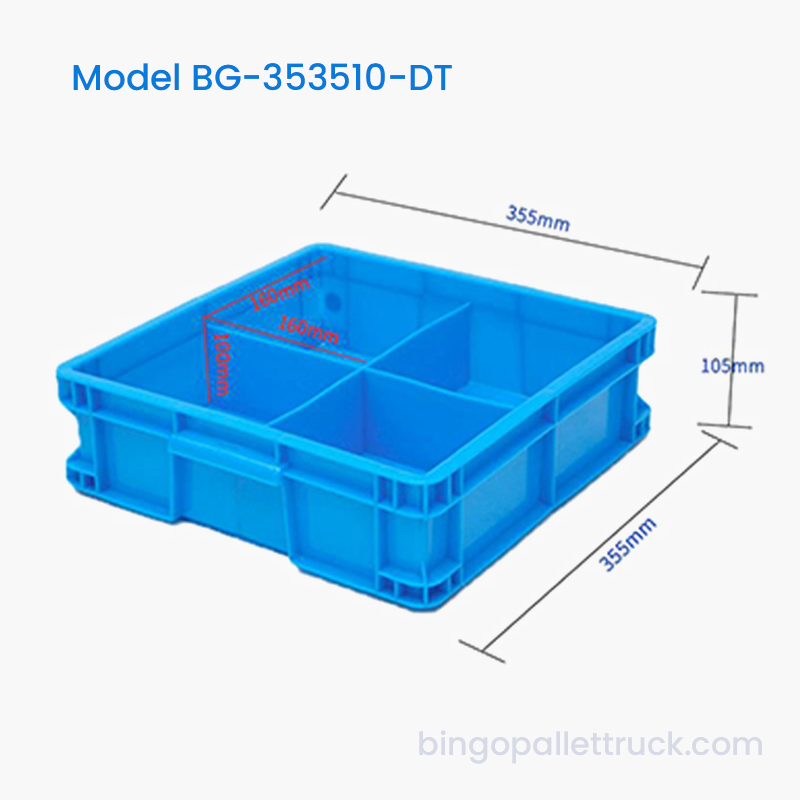 4-Compartment Dividable Plastic Tote Box para sa Mga Maliliit na Bahagi ng Pabrika