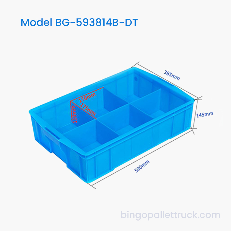 6-Compartment Dividable Plastic Tote Box para sa Industrial Parts