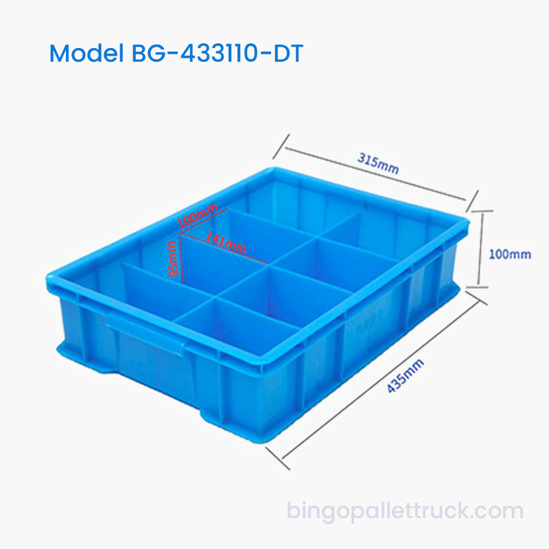 8-Compartment Dividable Plastic Tote Box para sa Cafeteria Food Items