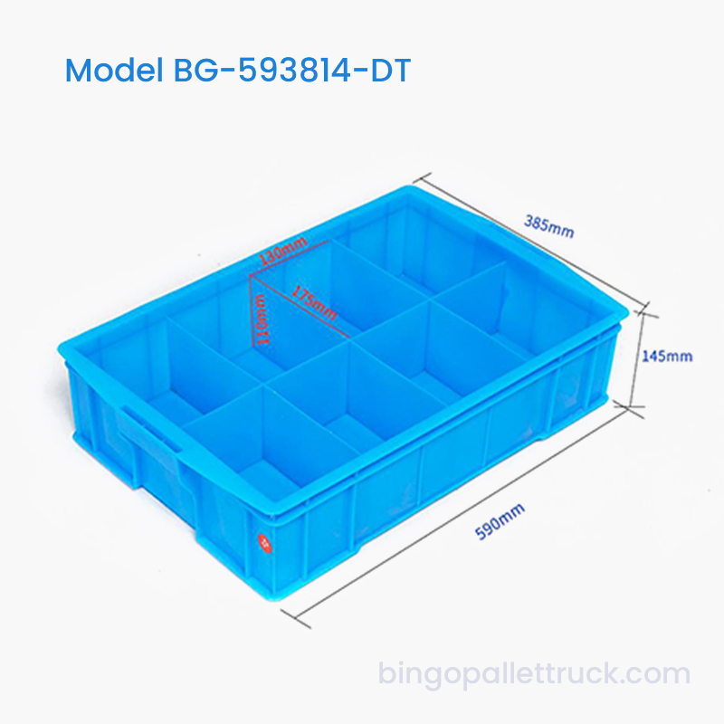 8-Compartment Dividable Plastic Tote para sa Small Parts Retail Use