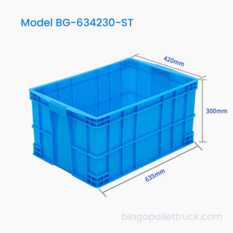 65L Stackable Plastic Tote Box HDPE Industrial Storage Bin
