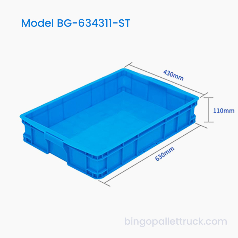 23L HDPE Stackable Plastic Tote Box para sa Prutas at Gulay na Transport