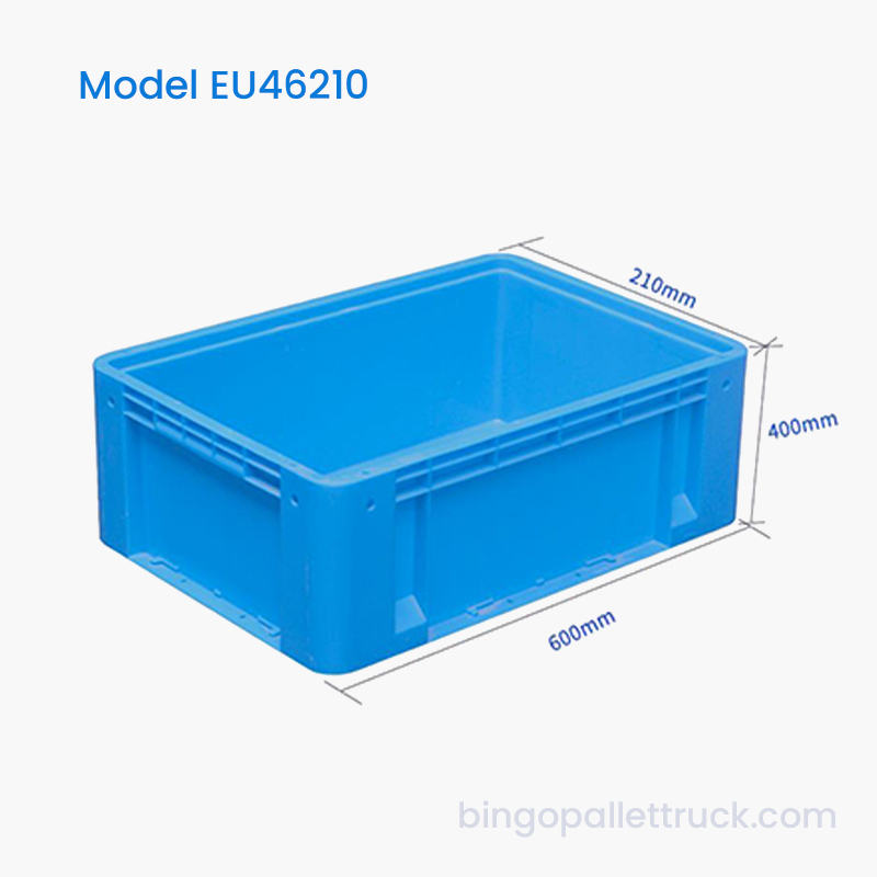 43L HDPE EU Plastic Tote Storage Container para sa Indoor na Paggamit