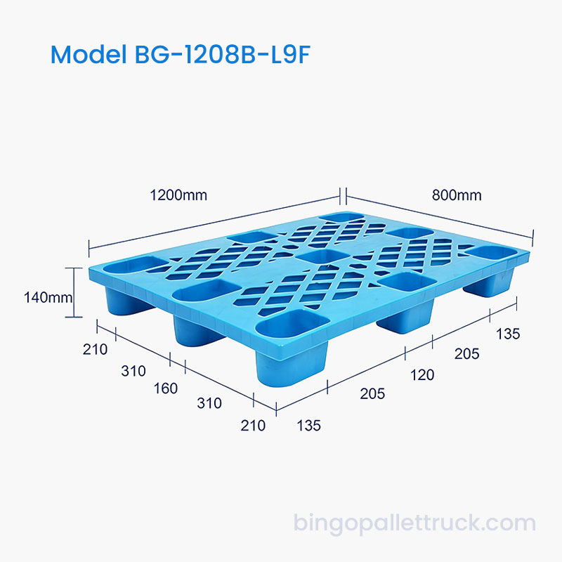 1200x800mm Light Duty Plastic Pallet para sa Imbakan ng Industriya ng Pagkain at Inumin