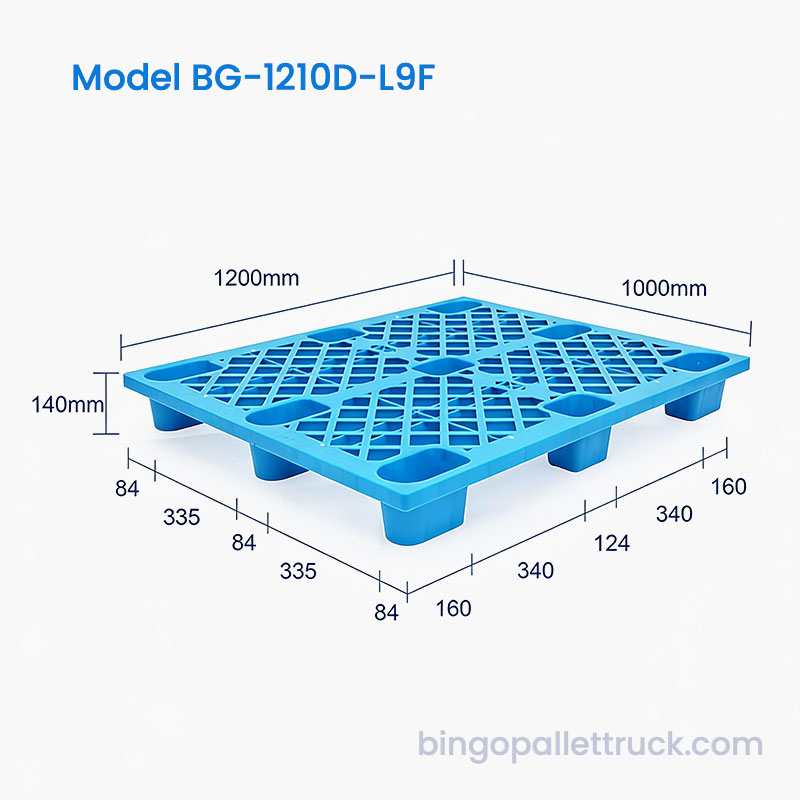 1200x1000mm Plastic Pallet na may Anti Slip Grid Surface para sa Logistics