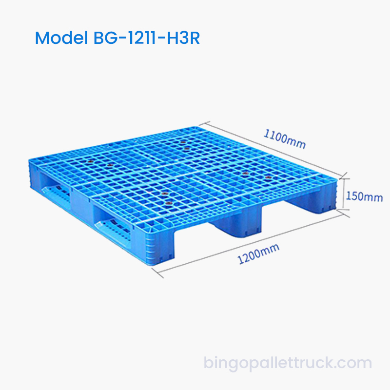 Food Grade HDPE 1200x1100mm Plastic Pallet para sa Dry Goods Handling