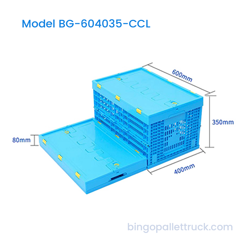 65L Space Saving Collapsible Plastic Crate na may Takip