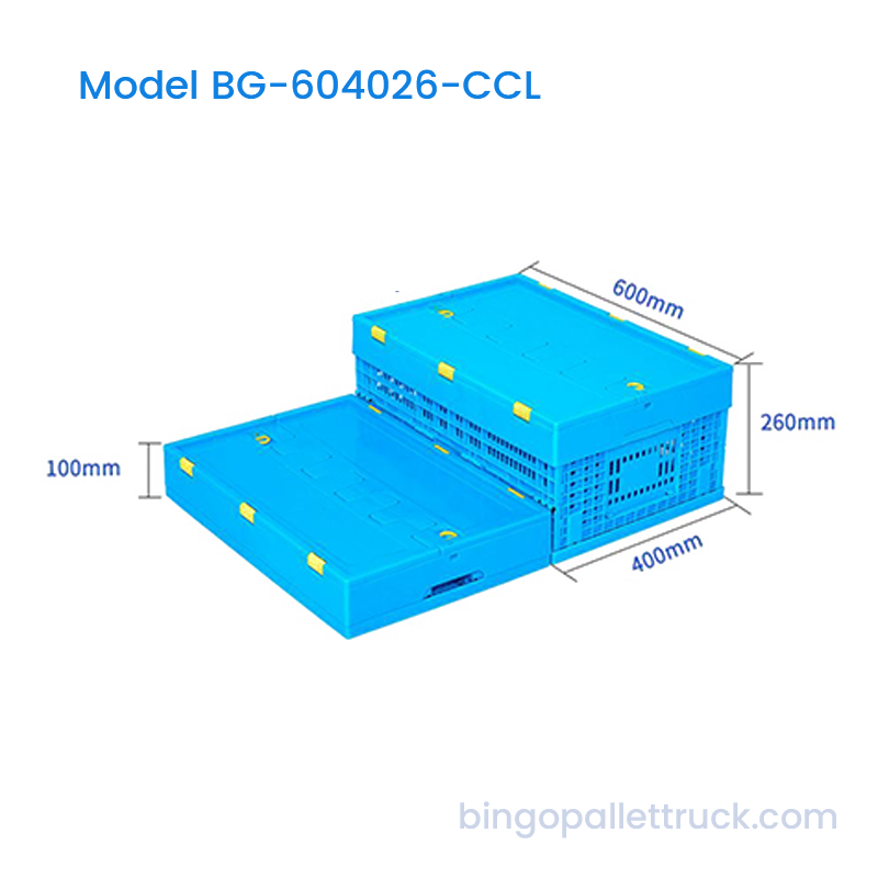 47L Collapsible Plastic Crate na may Takip para sa Logistics Storage