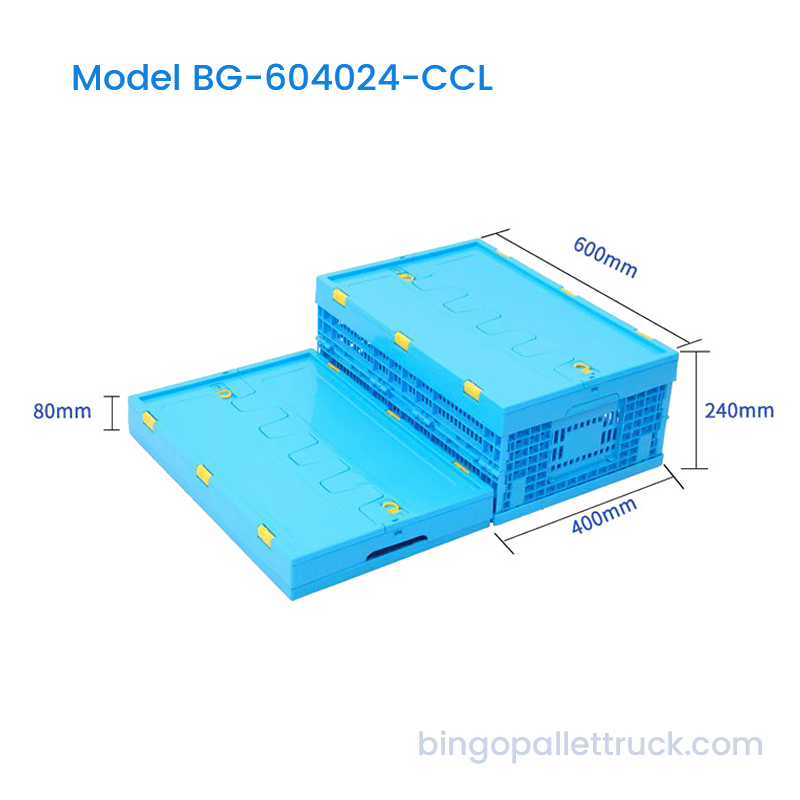 42L High Capacity Collapsible Plastic Crate na may Takip para sa Logistics