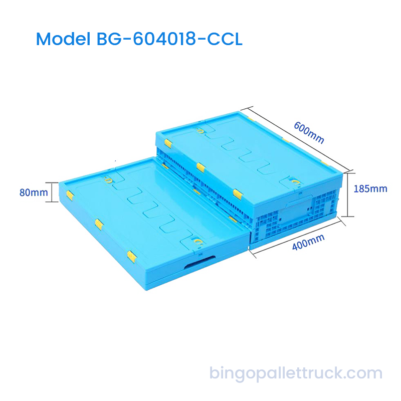 32L PP Collapsible Plastic Crate na may Takip para sa Retail