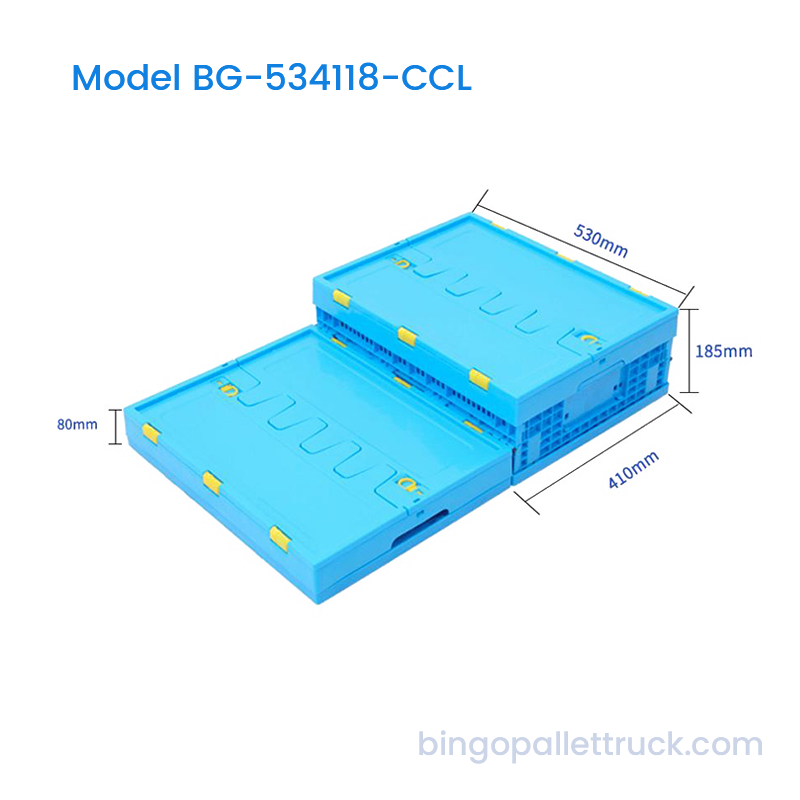 30L Matibay na PP Collapsible Plastic Crate na may Takip