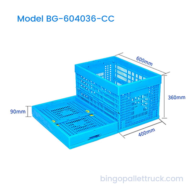 69L High Capacity Collapsible Plastic Crate para sa Warehouse Bulk Storage