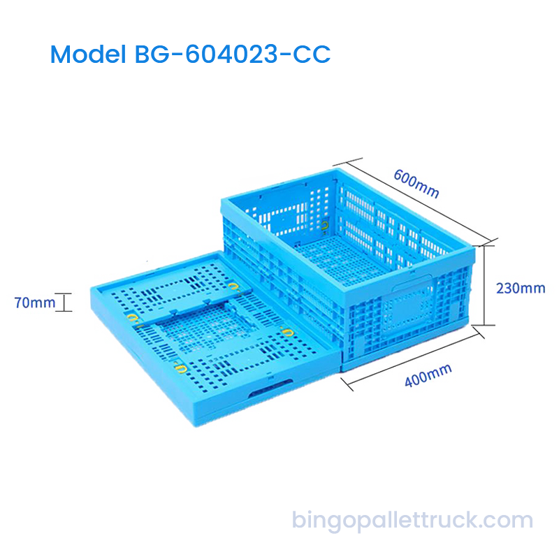 42L Collapsible Plastic Crate para sa Pag-uuri ng Mga Kalakal sa Warehouse