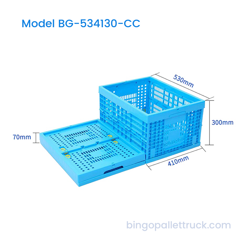 53L Space Saving Collapsible Plastic Crate para sa Stock ng Tindahan