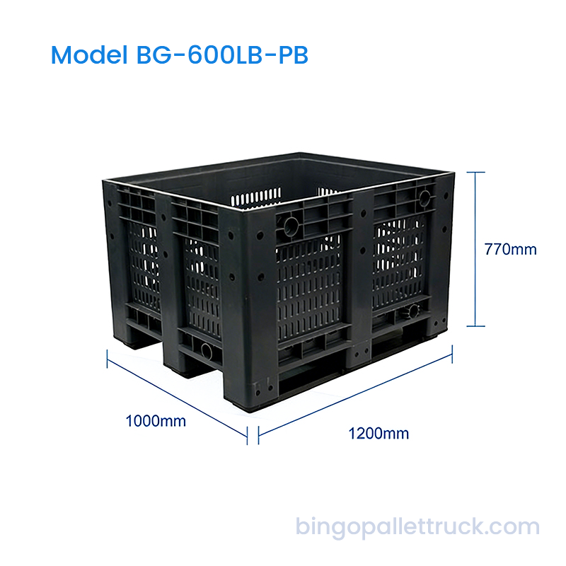 600L High Strength HDPE Mesh Pallet Box para sa Bulk Goods Transport
