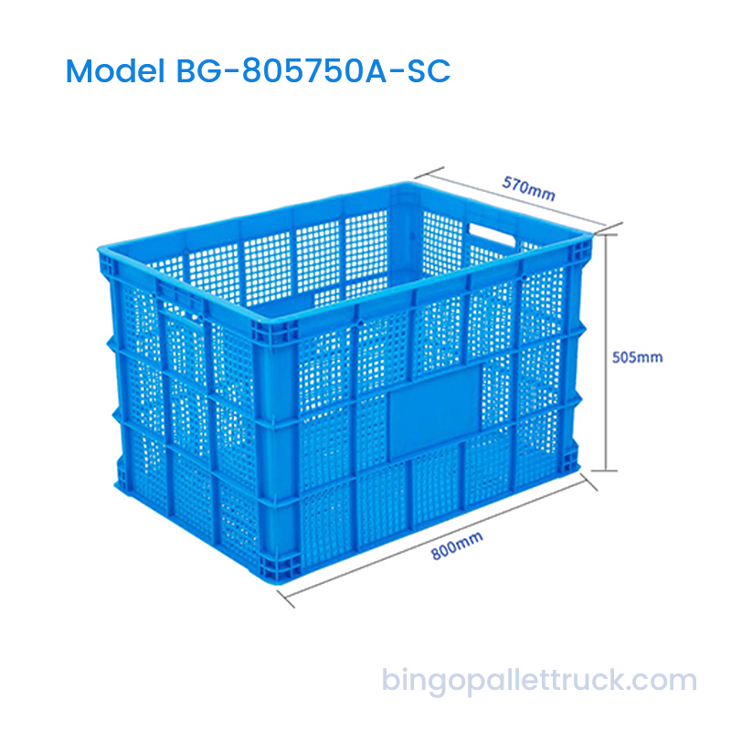194L Stackable Plastic Crate para sa Malaking Component Storage