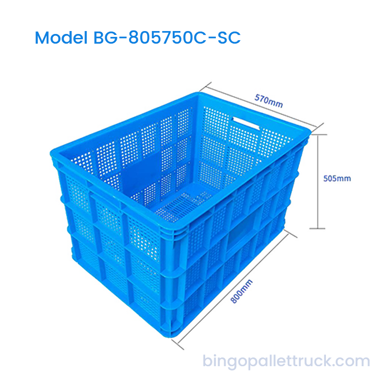 194L Heavy Duty Stackable Plastic Crate para sa Bulk Goods Transport