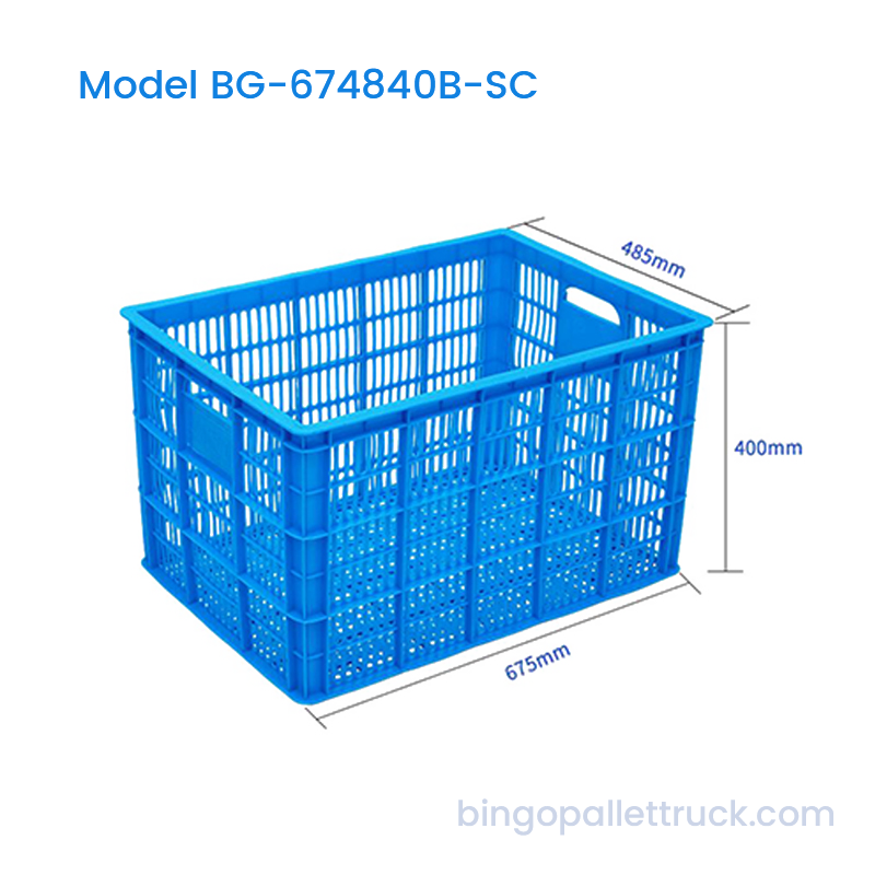 107L Matibay na HDPE Stackable Plastic Crate para sa Supermarket Distribution