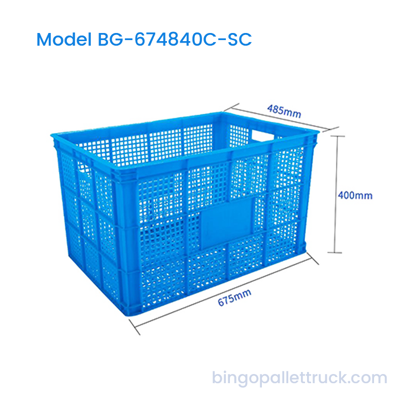 107L Stackable Square Hole Plastic Crate para sa Agrikultura