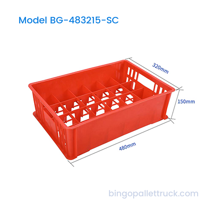 18L Stackable Plastic Cup Crate para sa Restaurant at Bar