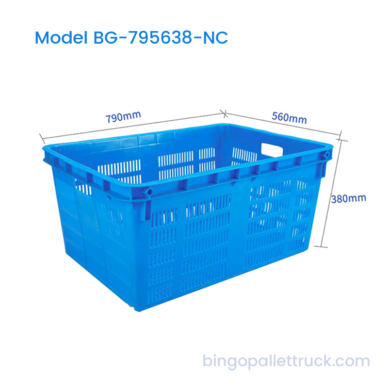 134L Nestable Plastic Crate para sa Fruit Vegetable Transport