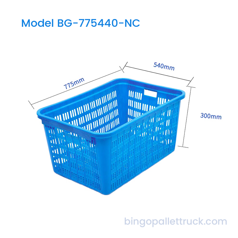 144L HDPE Nestable Plastic Crate Produce Basket para sa Supermarket Fruit
